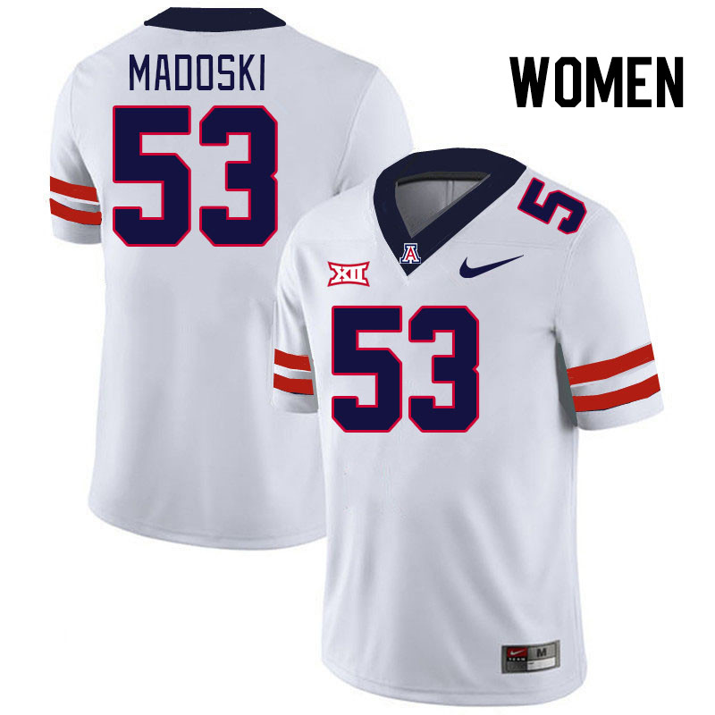 Women #53 Christian Madoski Arizona Wildcats Big 12 Conference College Football Jerseys Stitched-Whi